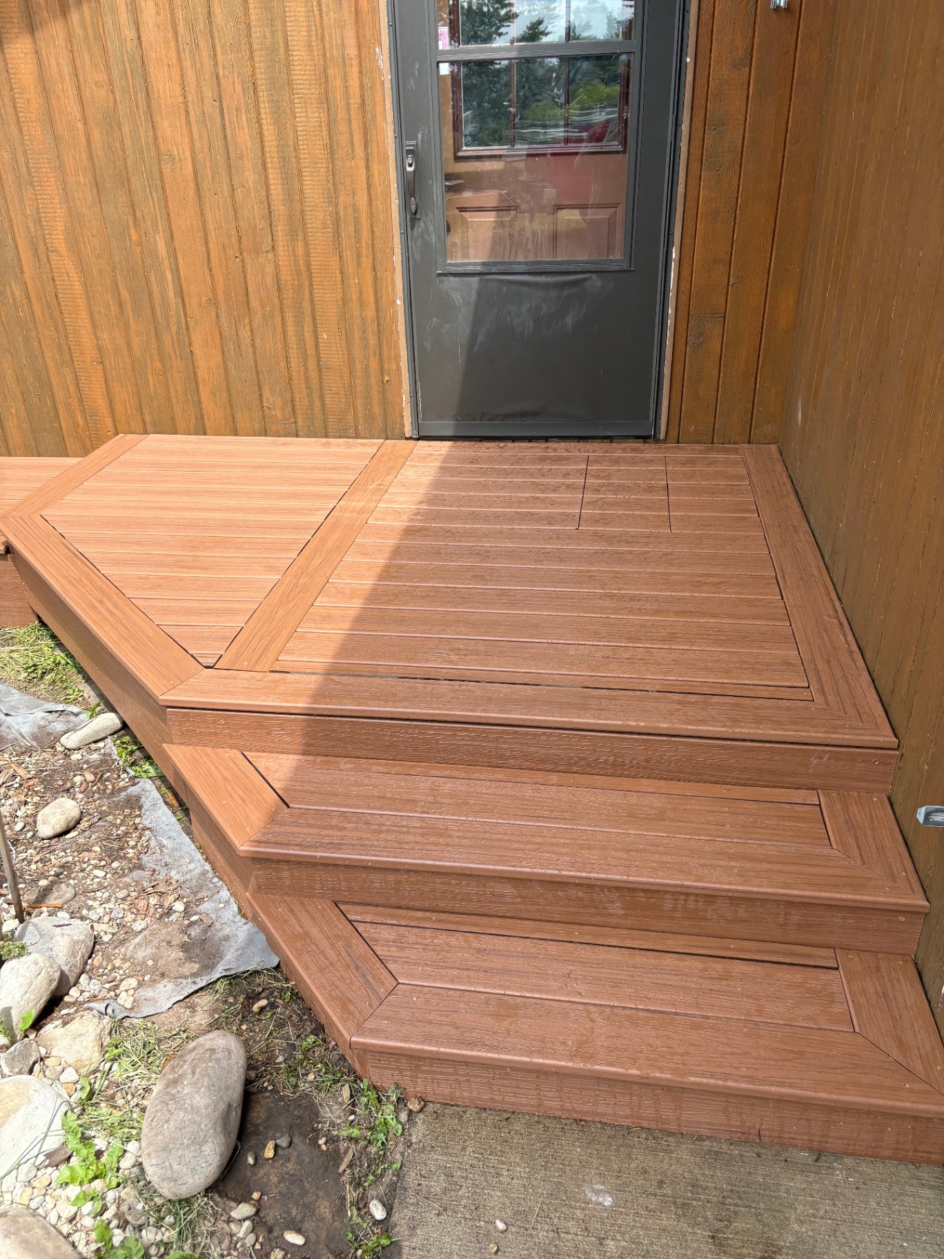 Finished composite entry steps — Stairs & Extensions project in Shreveport by ARK LA TEX Entreprises