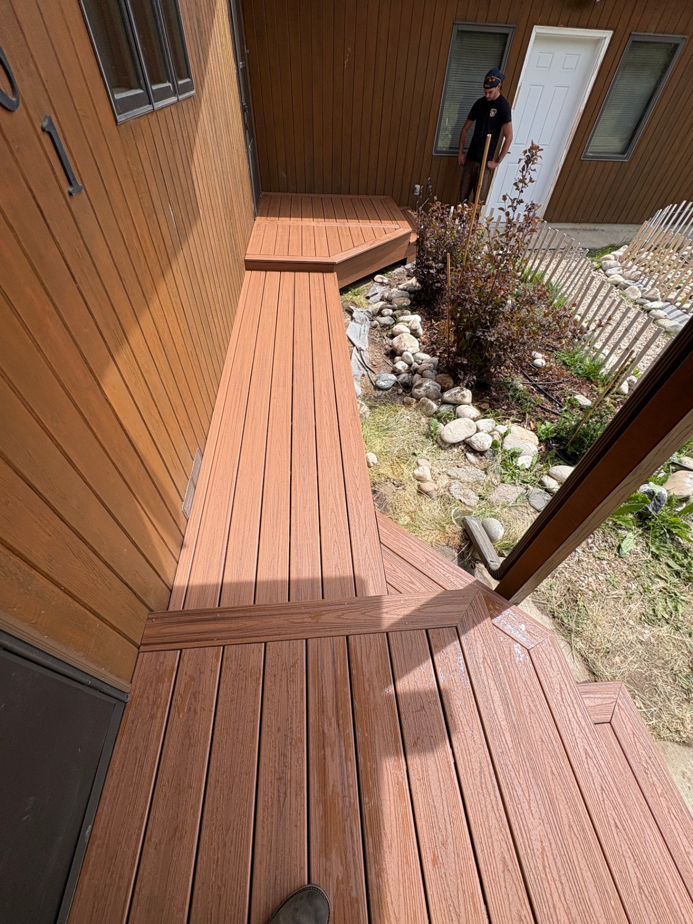 Wraparound composite walkway — Stairs & Extensions project in Shreveport by ARK LA TEX Entreprises